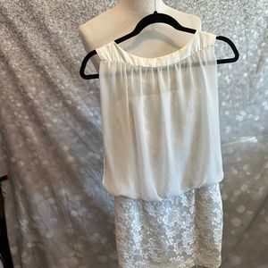 Jessica Mc Clintock white mini dress